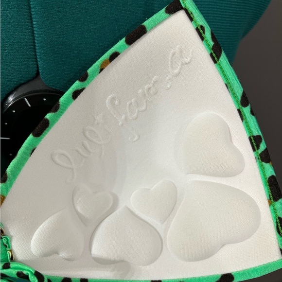 Luli Fama Dale Guapa leopard molded push up bandeau halter bikini top - Picture 10 of 14